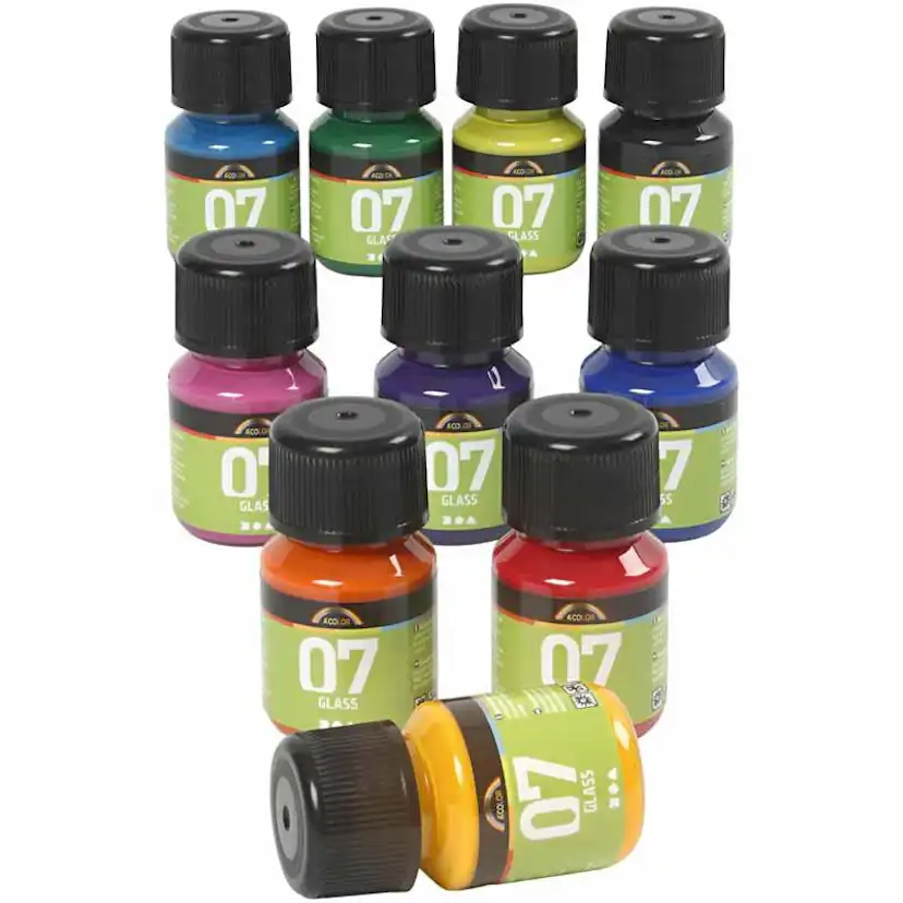 Allroundfarge Creativ Company A-Color Glass Ass Farger 10 stk 30 ml/1 Pk