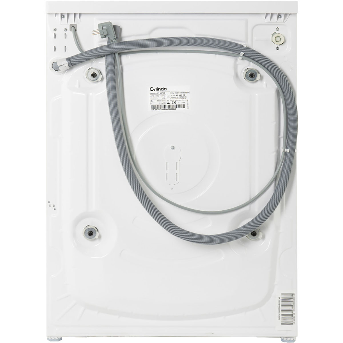 Frontmatet Vaskemaskin Cylinda FT4494MA med Mikrofiberfilter og Kapasitet 9 kg