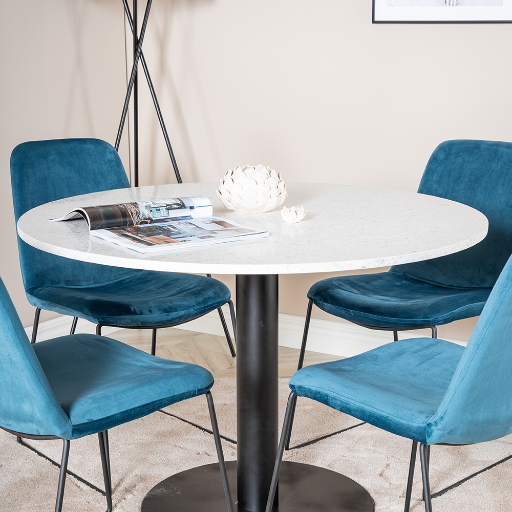 Spisegruppe Venture Home Roxanna med 4 Muscot Stoler Rundt
