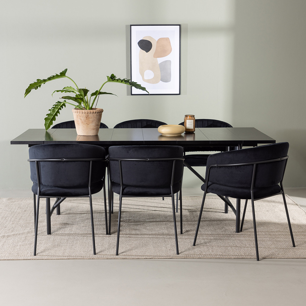 Spisegruppe Venture Home Astrid med 6 Selma Stoler