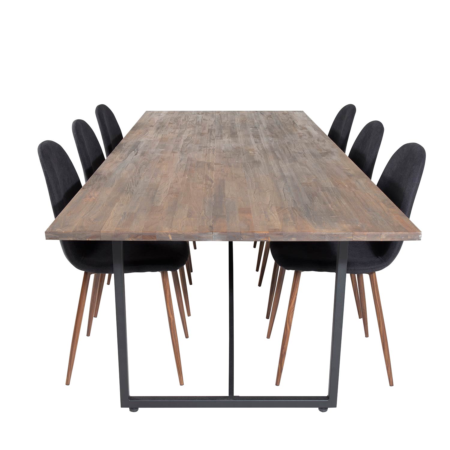 Spisegruppe Venture Home Peo med 6 Pobbie Stoler Polyester
