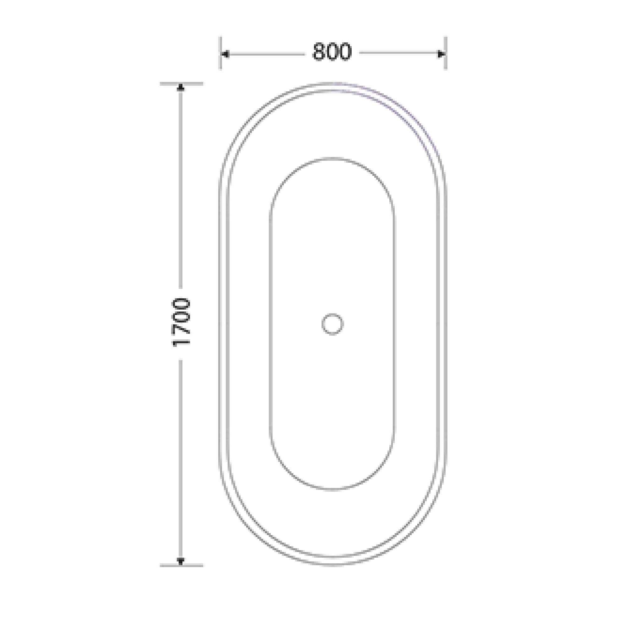 ASPHOLMEN 1780x800x600 VIT STANDARD FRISTÅENDE DUBBEL 1700 mm, Hvit