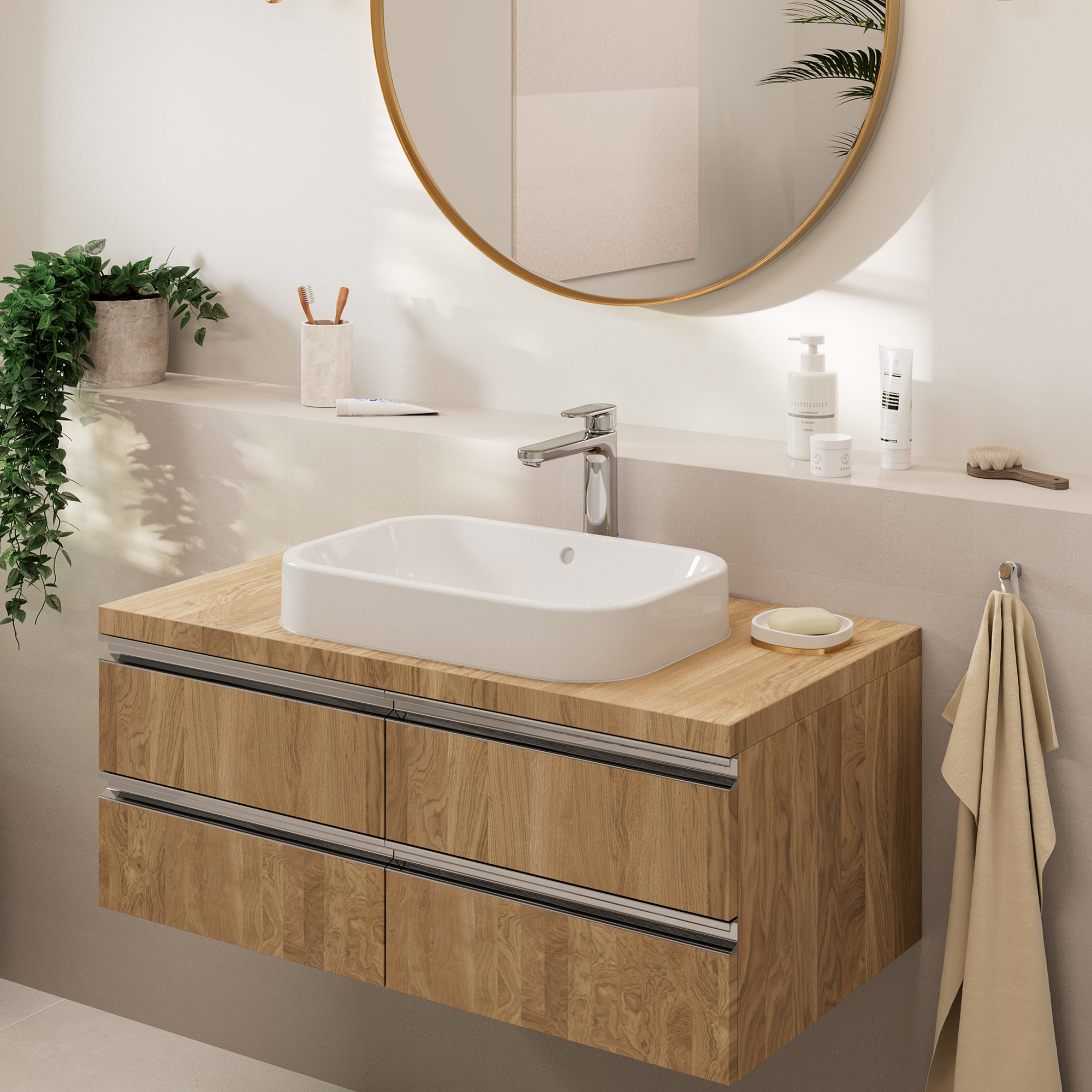 Servantbatteri Hansgrohe Vernis Blend 190 med Løfteventil