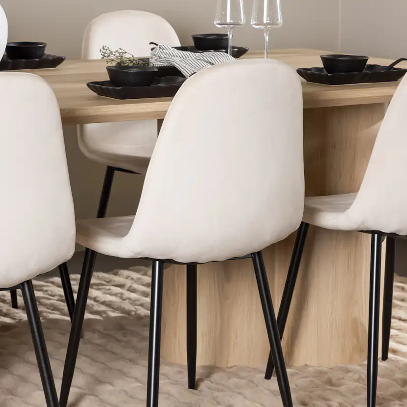 Spisegruppe Venture Home Olivia 210 med 6 stk Polar Stoler Fløyel