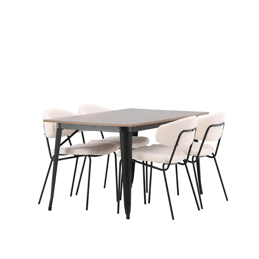Spisegruppe Venture Home Tempe med 4 Chico Stoler