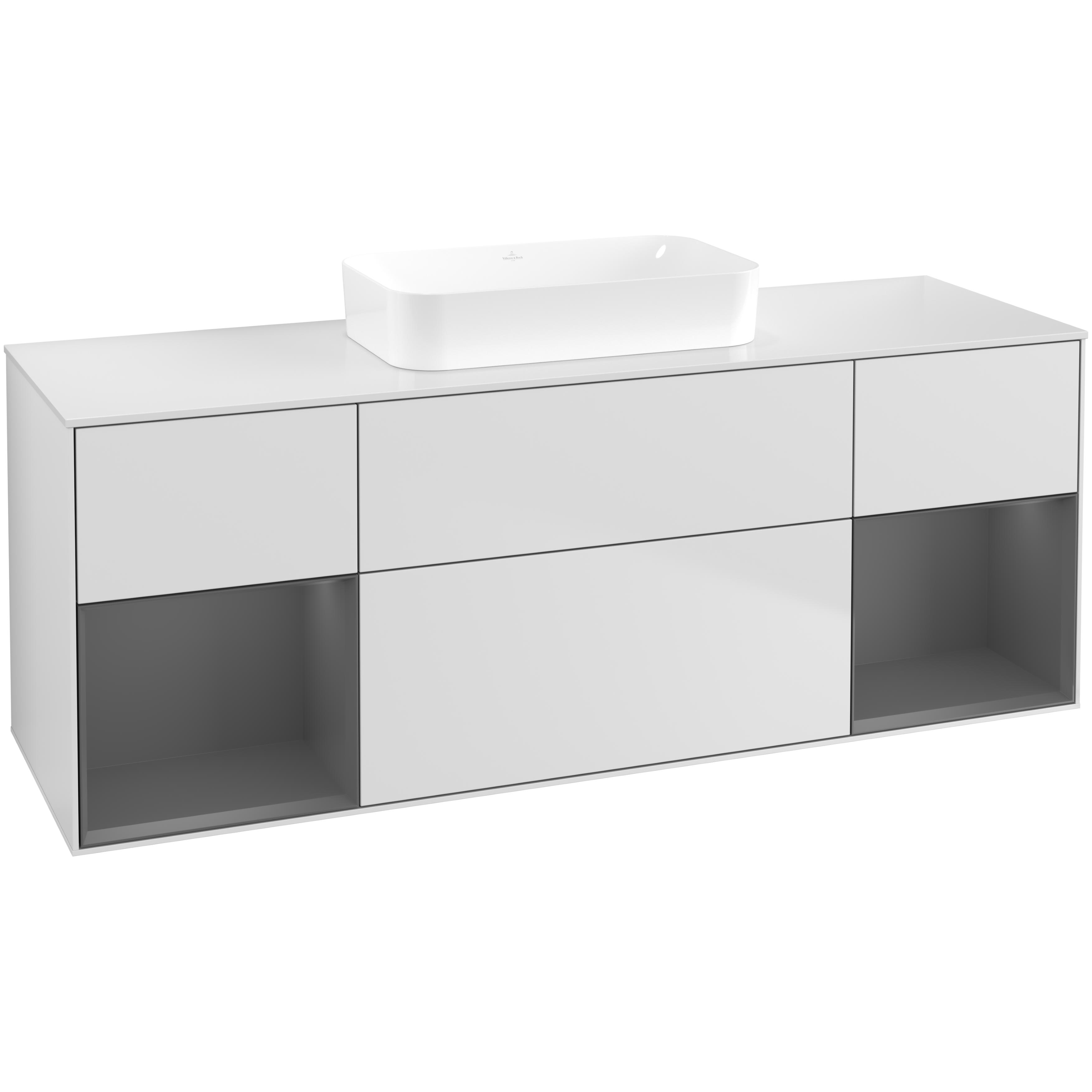 Tvättställsskåp Villeroy & Boch Finion med Två Hyllor och Bänkskiva för Fristående Tvättställ