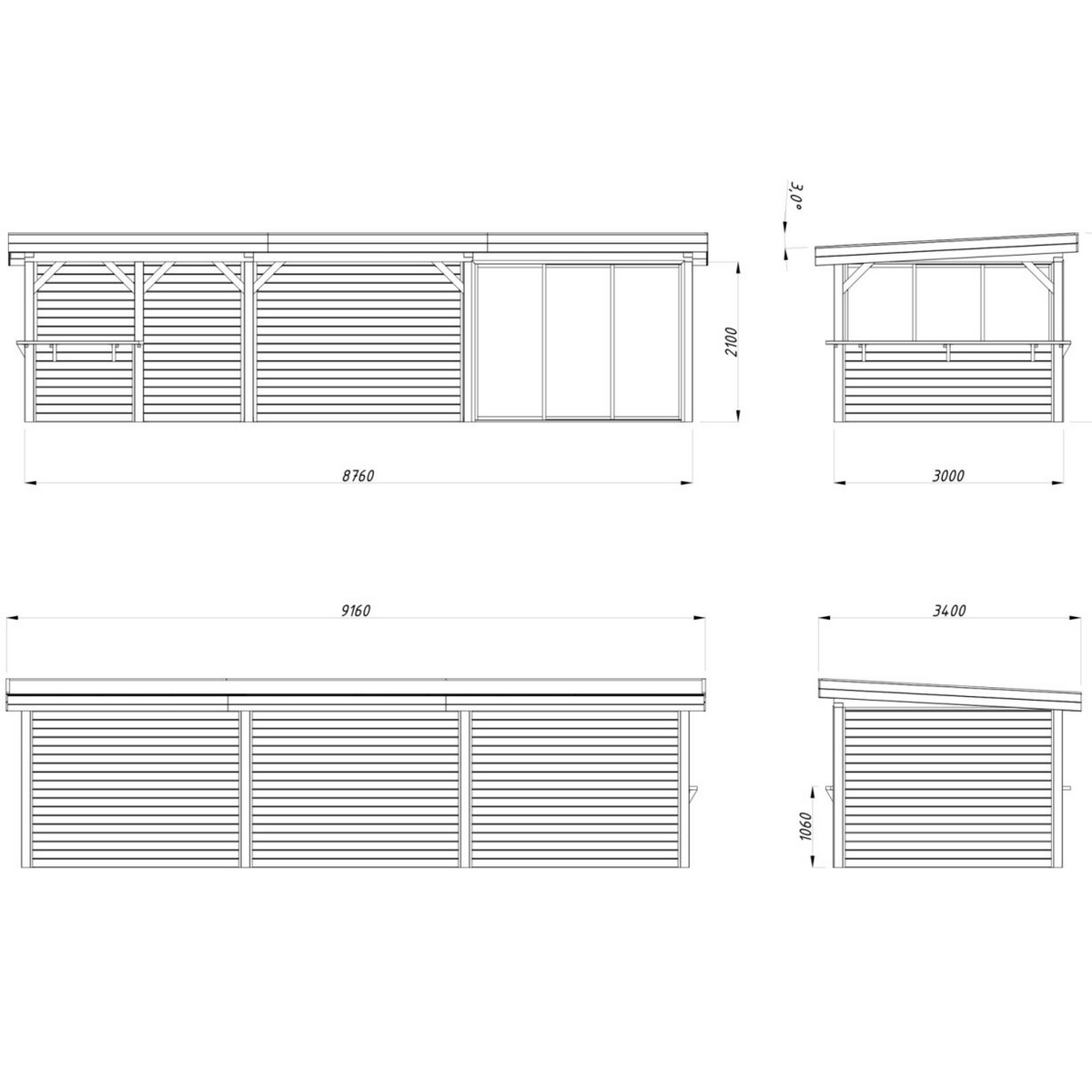 Hagestue Palmako Lenna 24,9 m2 Set 415 Slide
