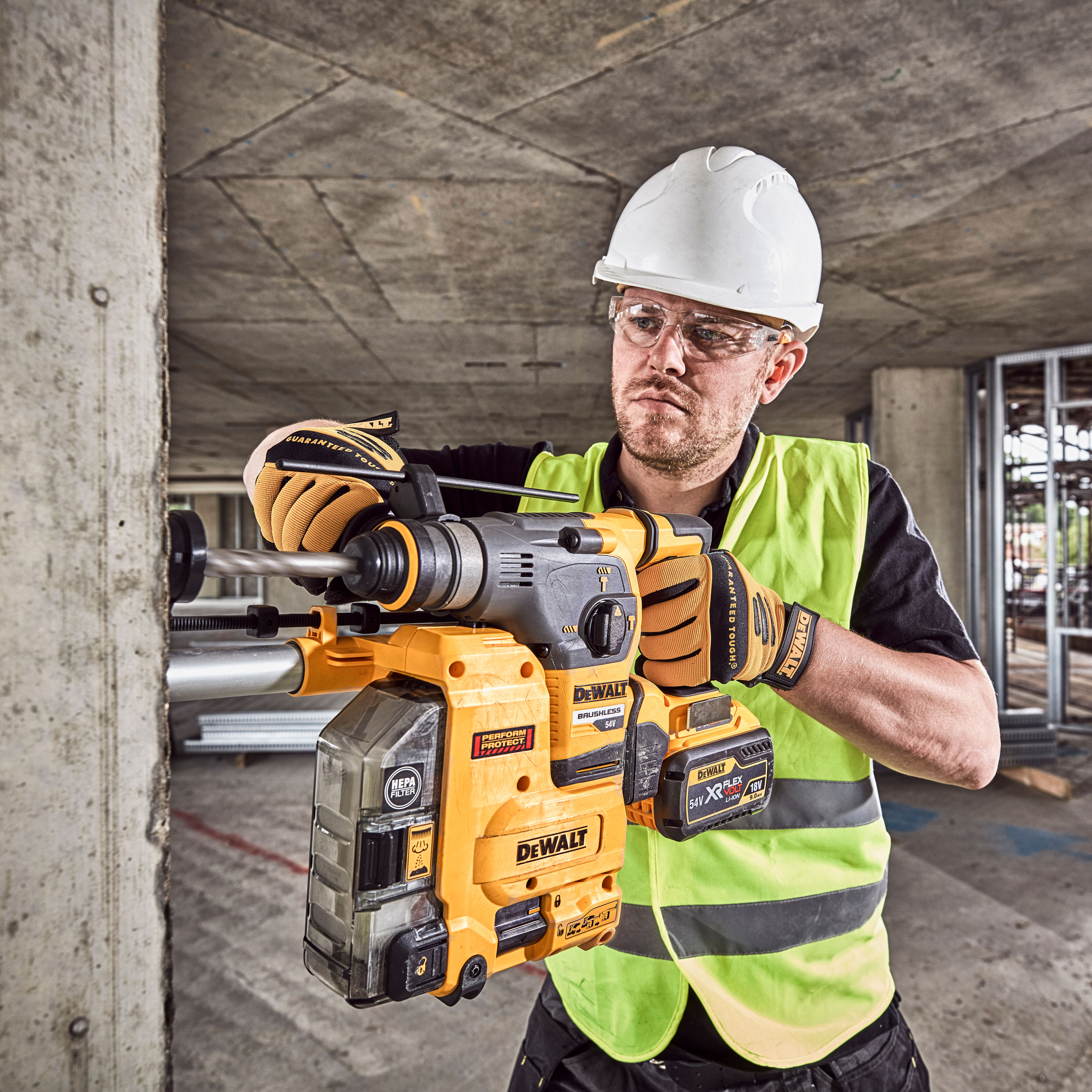 Kombihammare Dewalt DCH335X2-QW Med batteri och laddare 54 V