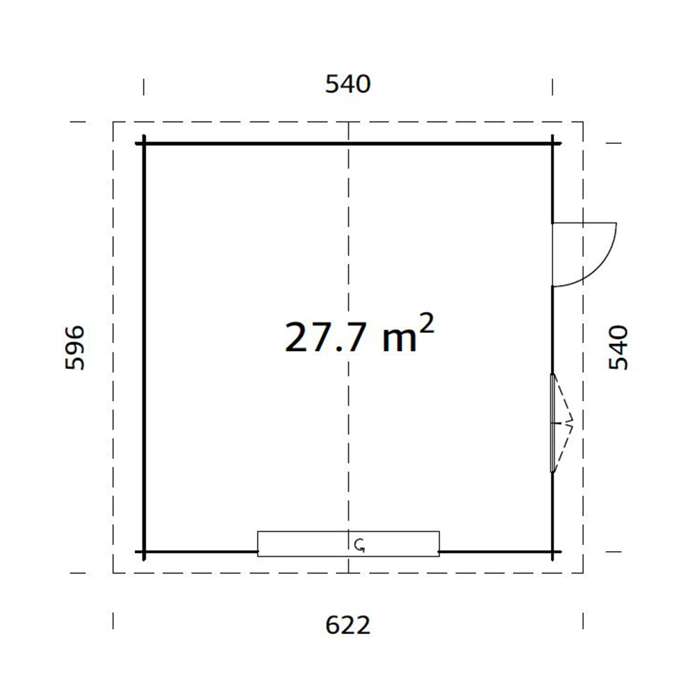 Garasjebod Palmako Roger 27,7 m2 med Leddport
