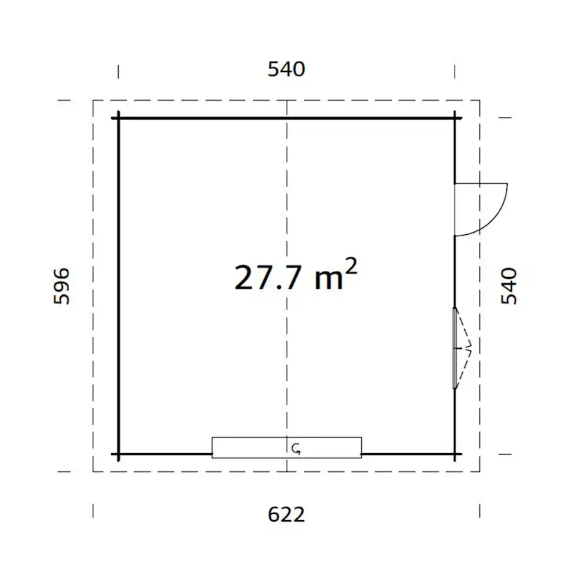 Garasjebod Palmako Roger 27,7 m2 med Leddport