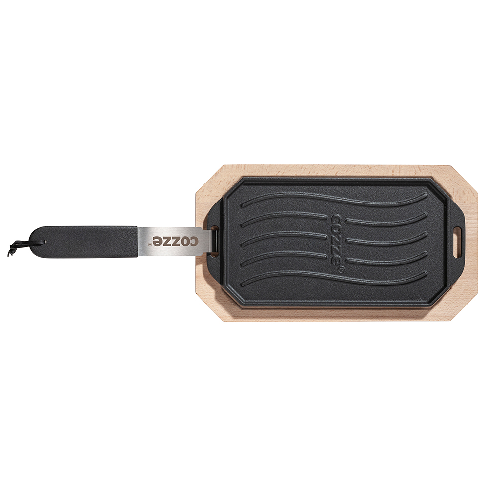 Støpejernspanne Cozze med Treunderlag 165x330 mm