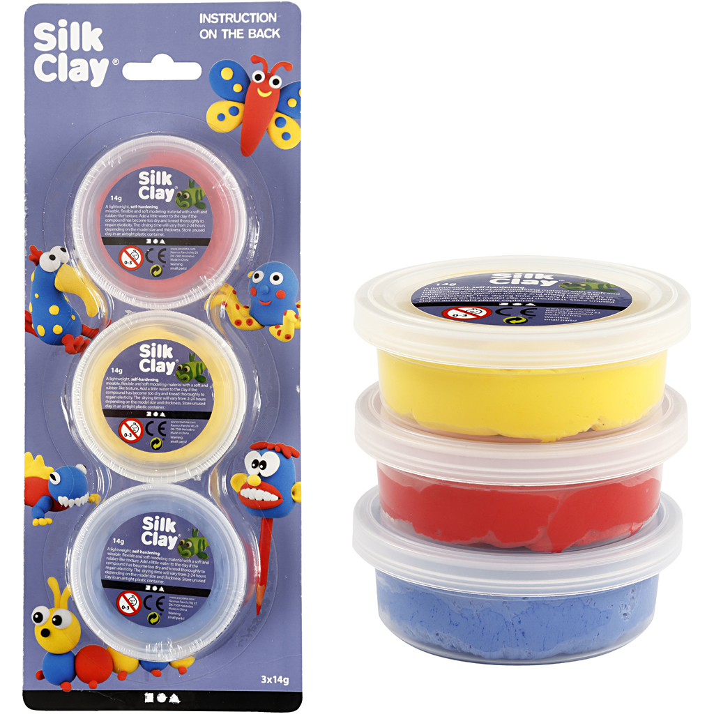 Silk Clay Creativ Company 3x14 g/1 Pk Gul Rød Blå