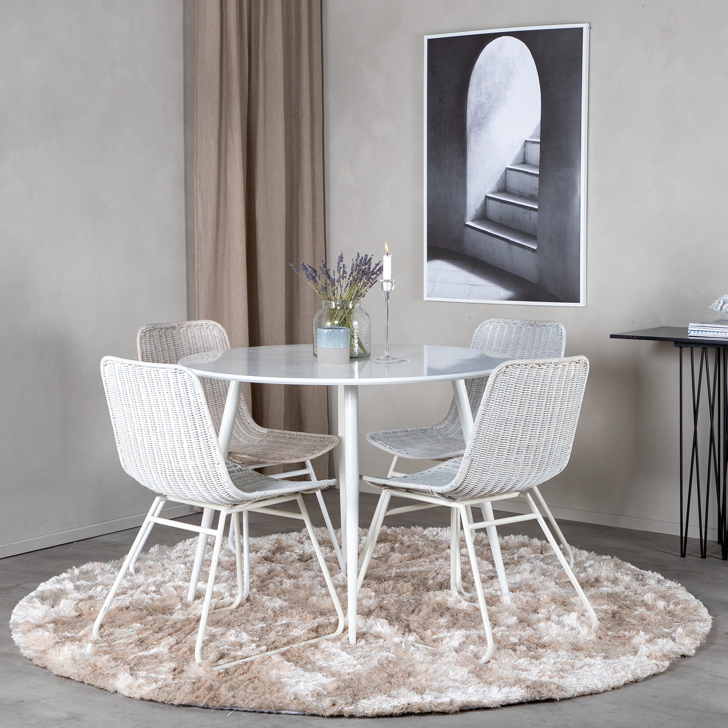 Spisegruppe Venture Home Plake med 4 Cornelia Stoler Rundt