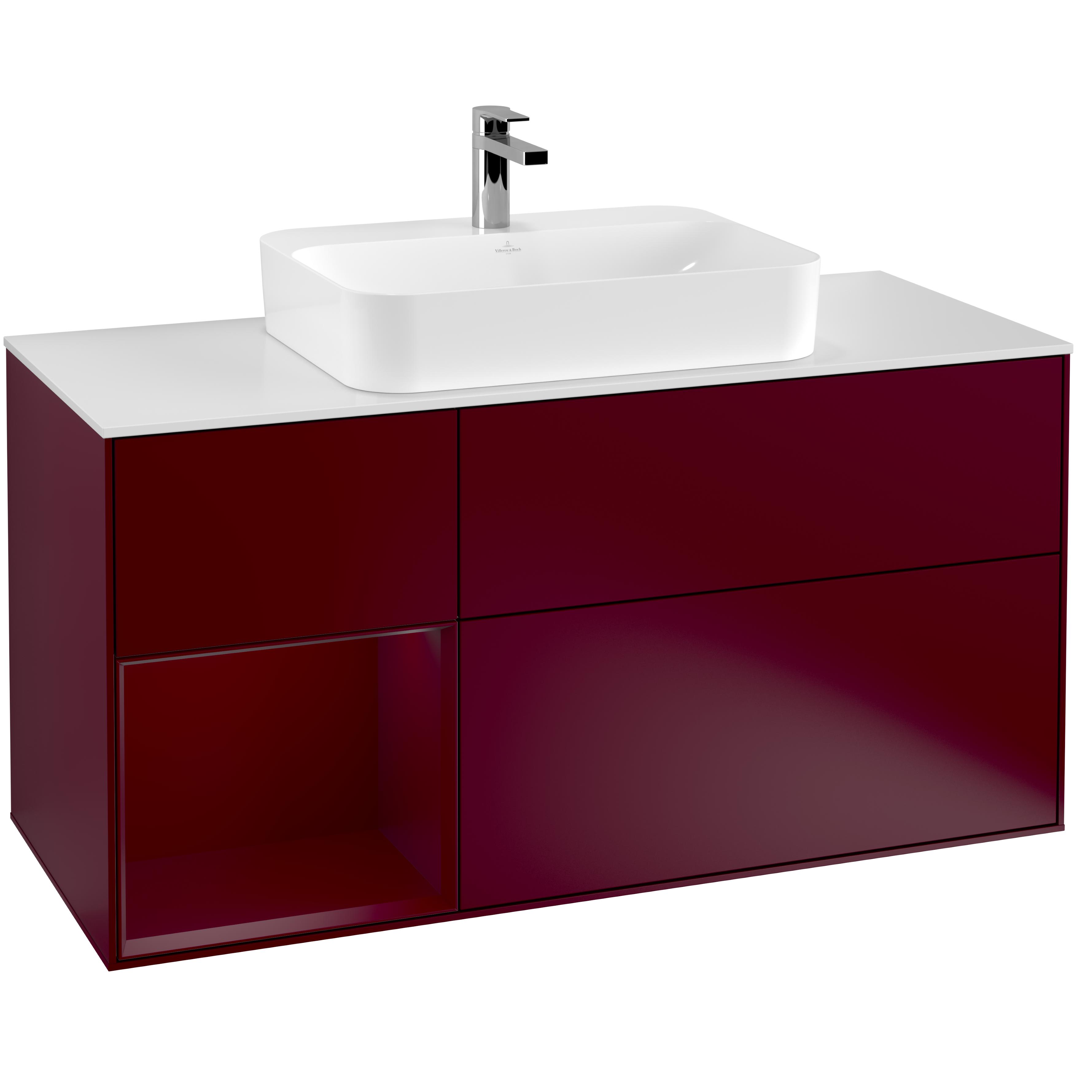 Tvättställsskåp Villeroy & Boch Finion med 3 Lådor Hylla och Bänkskiva för Ytmonterat Tvättställ