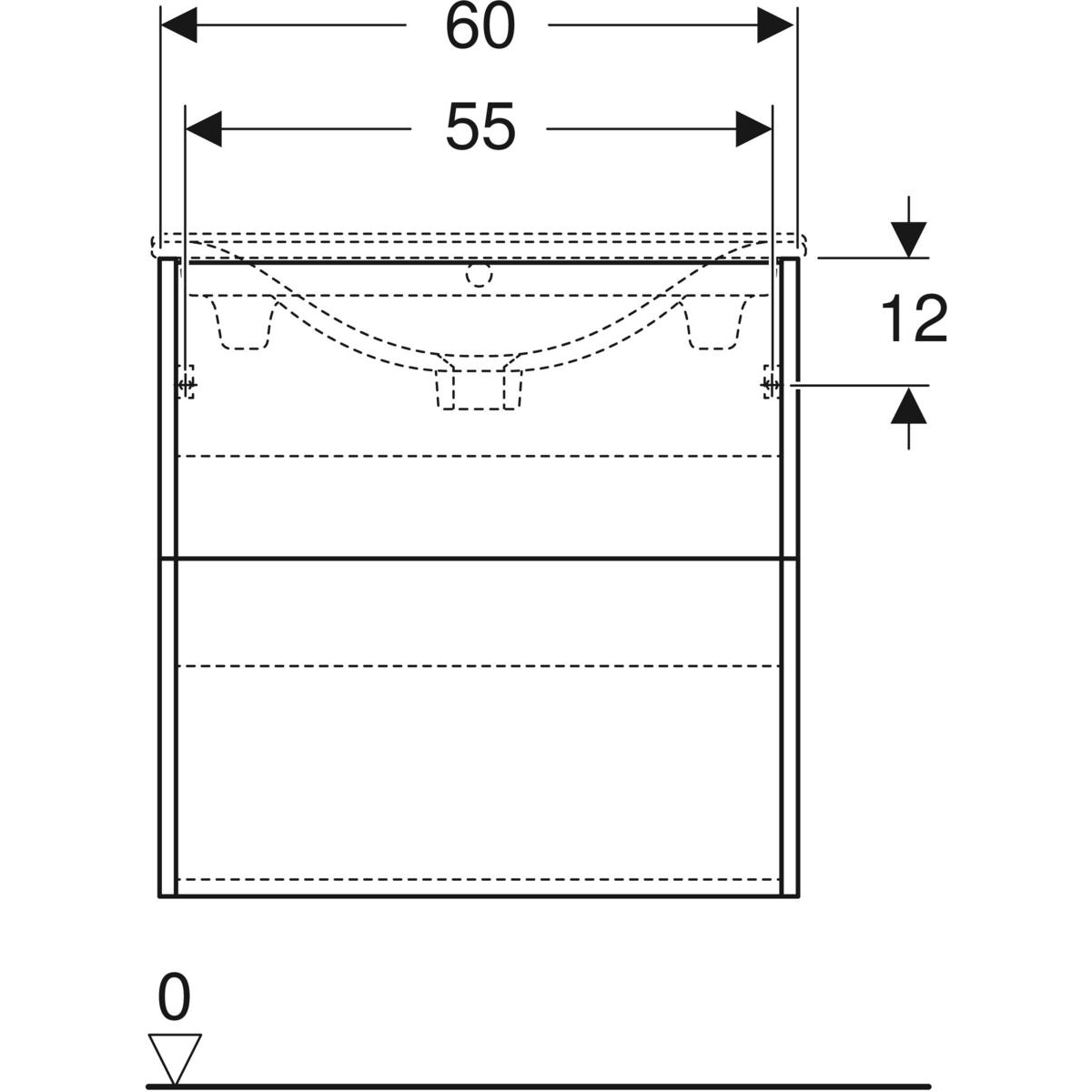 Ifö Elegant underskåp för möbeltvättställ, med två lådor: B= Hvit, 600x600 mm