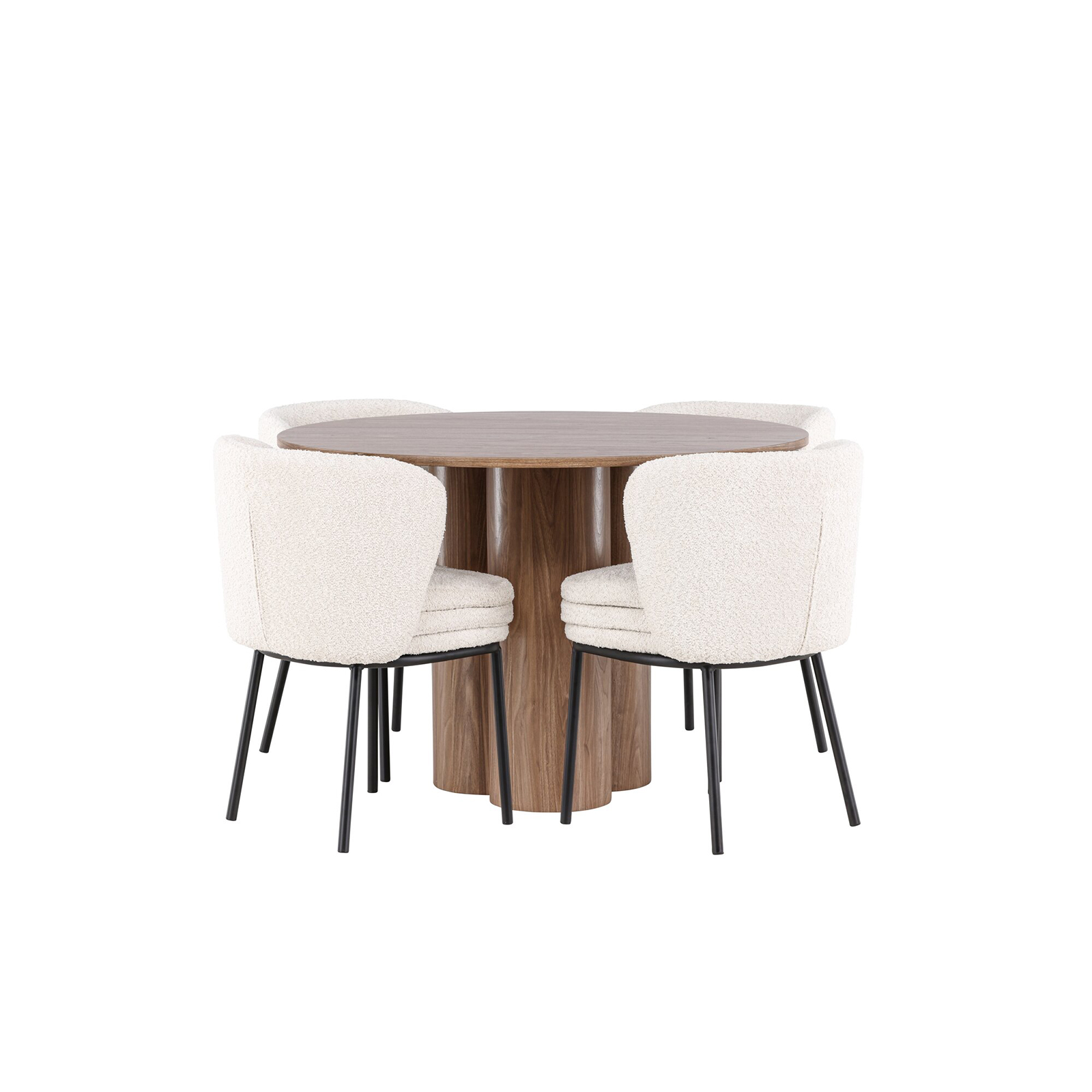 Spisegruppe Venture Home Olivia Ø110 med 4 stk Agnes Stoler