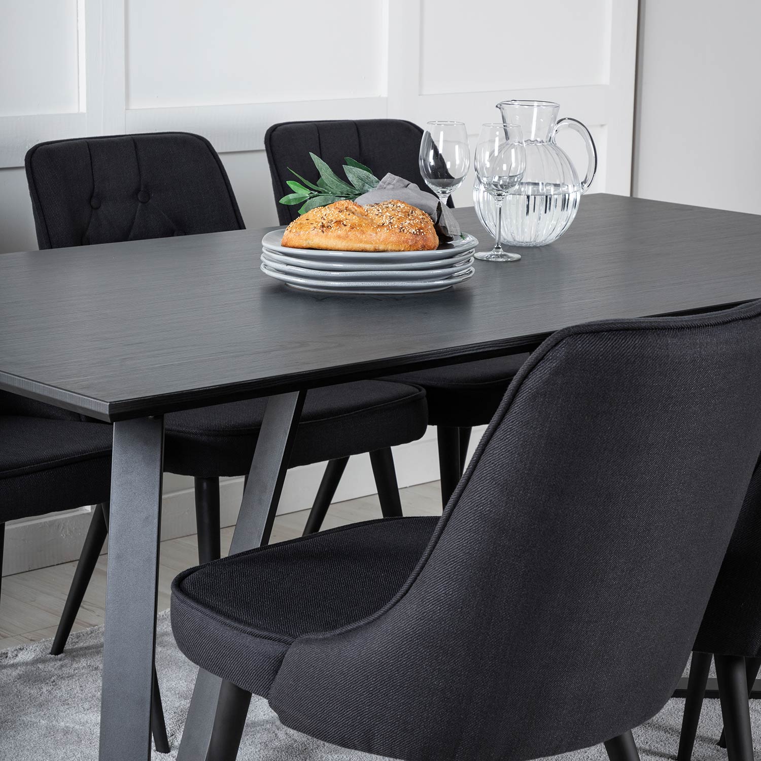 Spisegruppe Venture Home Madde med 6 Vera Stoler Polyester
