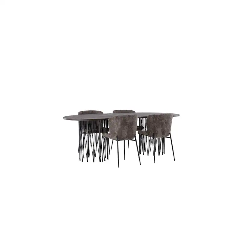 Spisegruppe Venture Home Stone med 4 Modesto Stoler