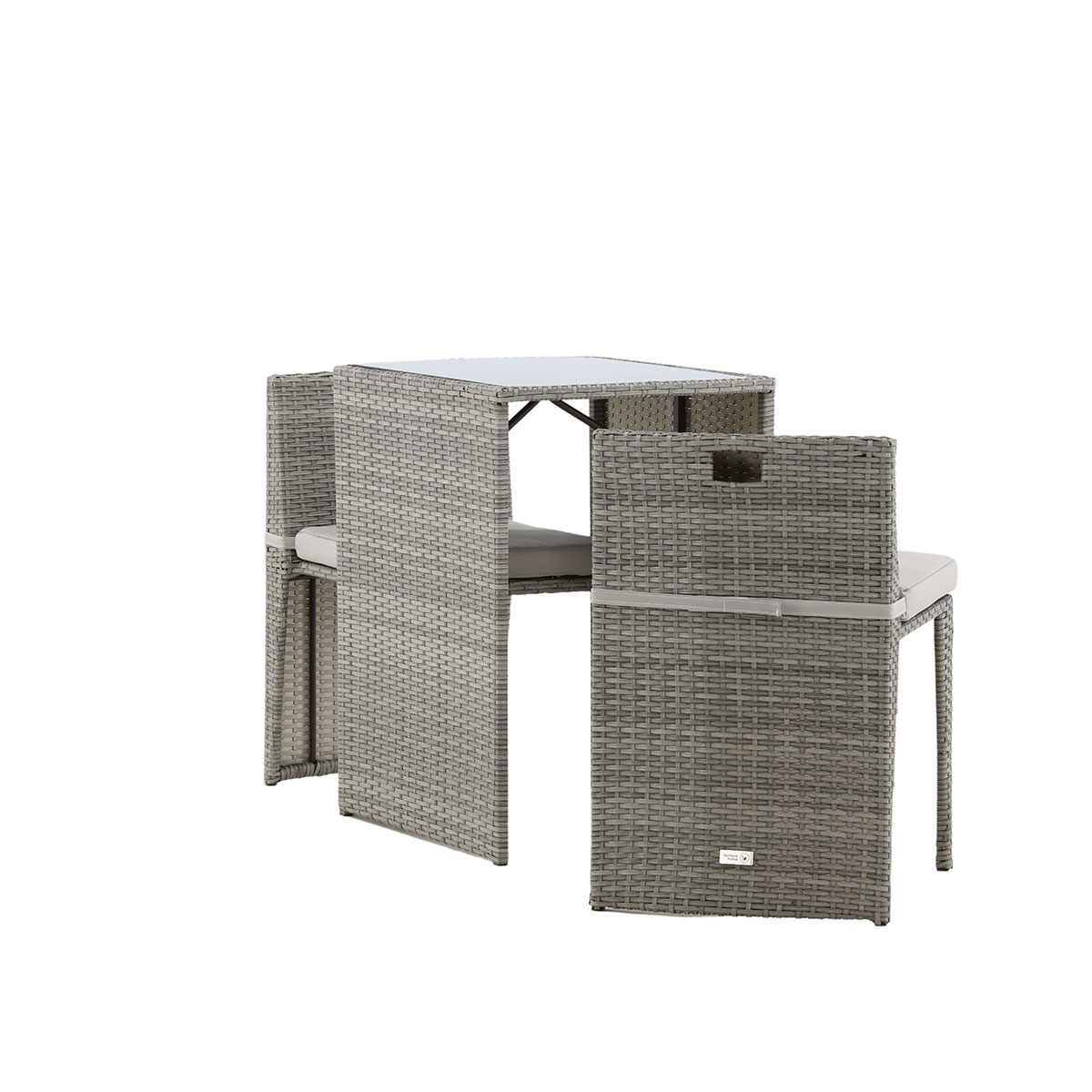 Savanna Caféset, Grey, Wicker Grå