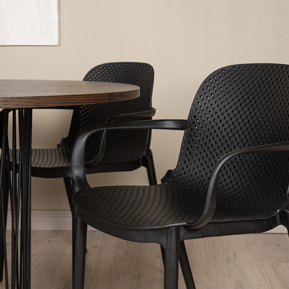 Spisegruppe furniture/fashion Stone Rund med 4 Baltimore Stoler