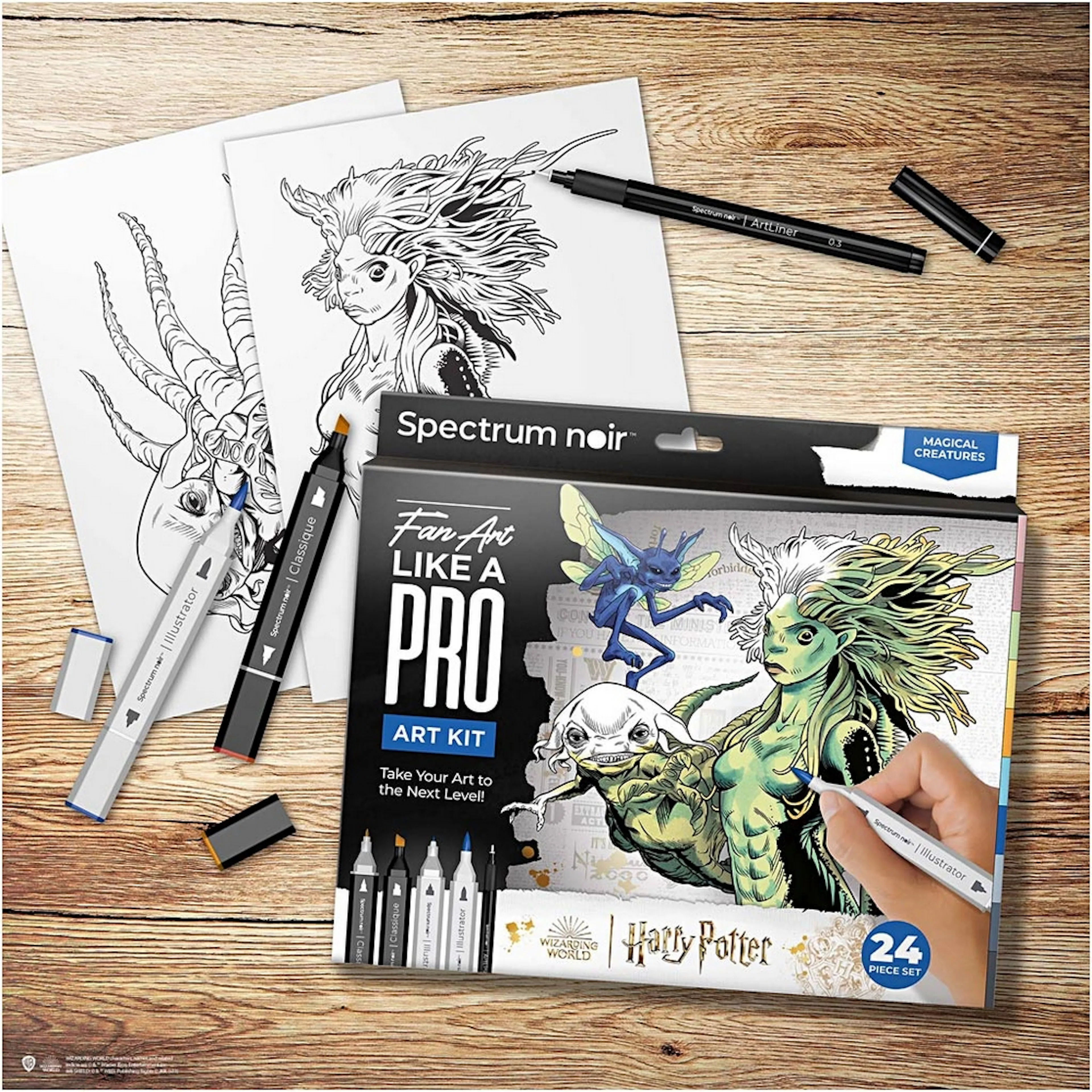 Hobbysett Creativ Company DIY Kit Illustrasjon Harry Potter Magical Creatures