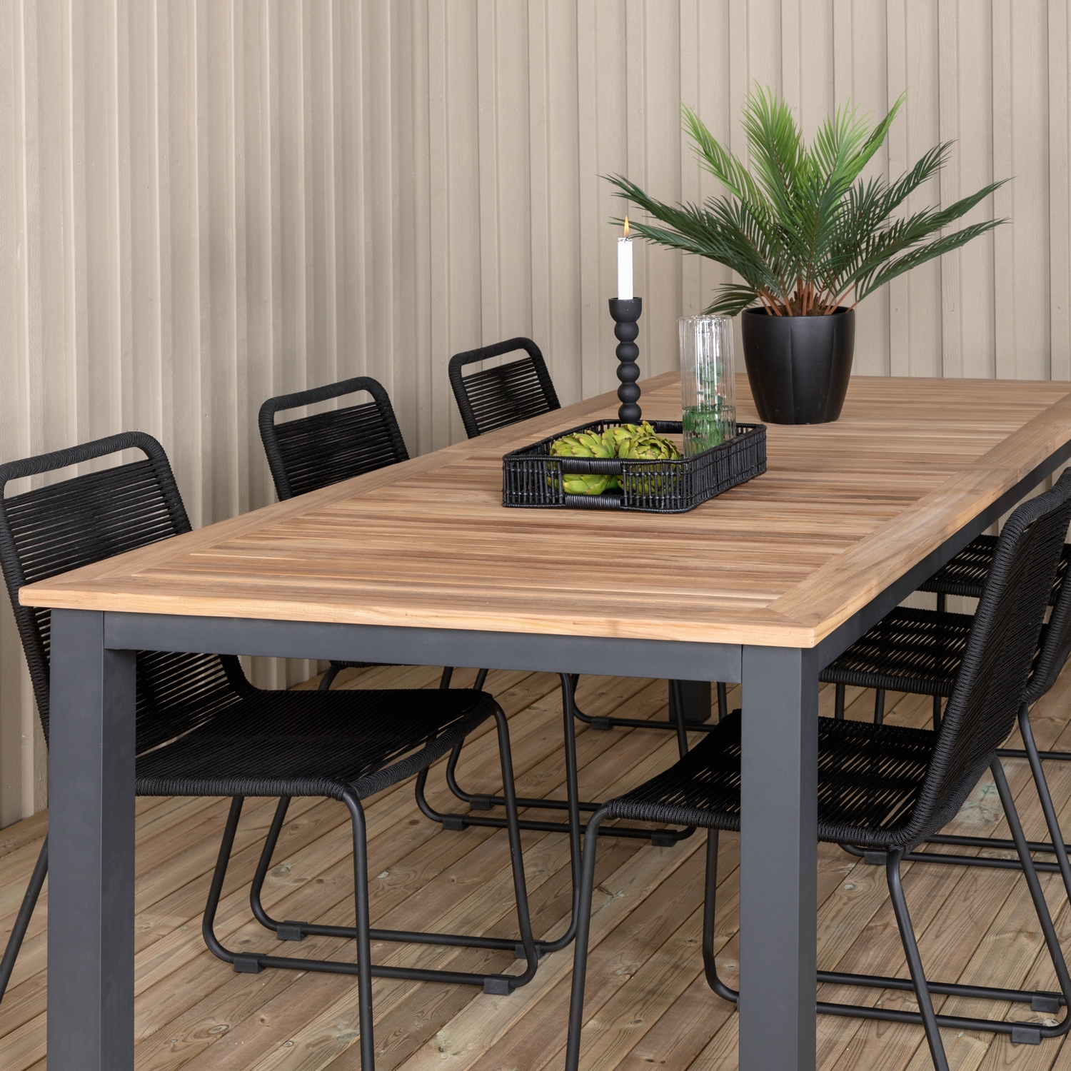 Spisegruppe Venture Home Perla 224 med 6 Leon Stablebare Spisestoler