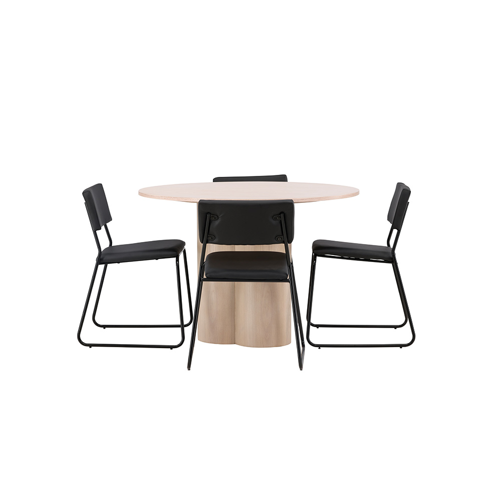 Spisegruppe Venture Home Olivia med 4 Kenth Stoler Natur