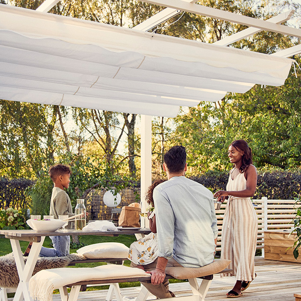 Pergola 4x4 m Vit Hvit