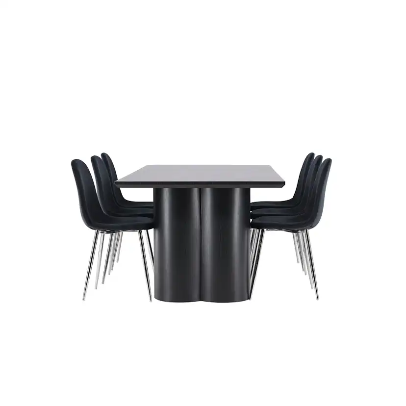 Spisegruppe Venture Home Olivia 210 med 6 stk Polar Stoler Fløyel