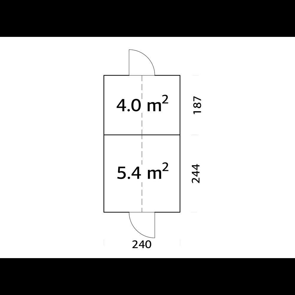 Drivhus Palmako Emilia 10,2 m² (inv. 5,4+4,0 m²)