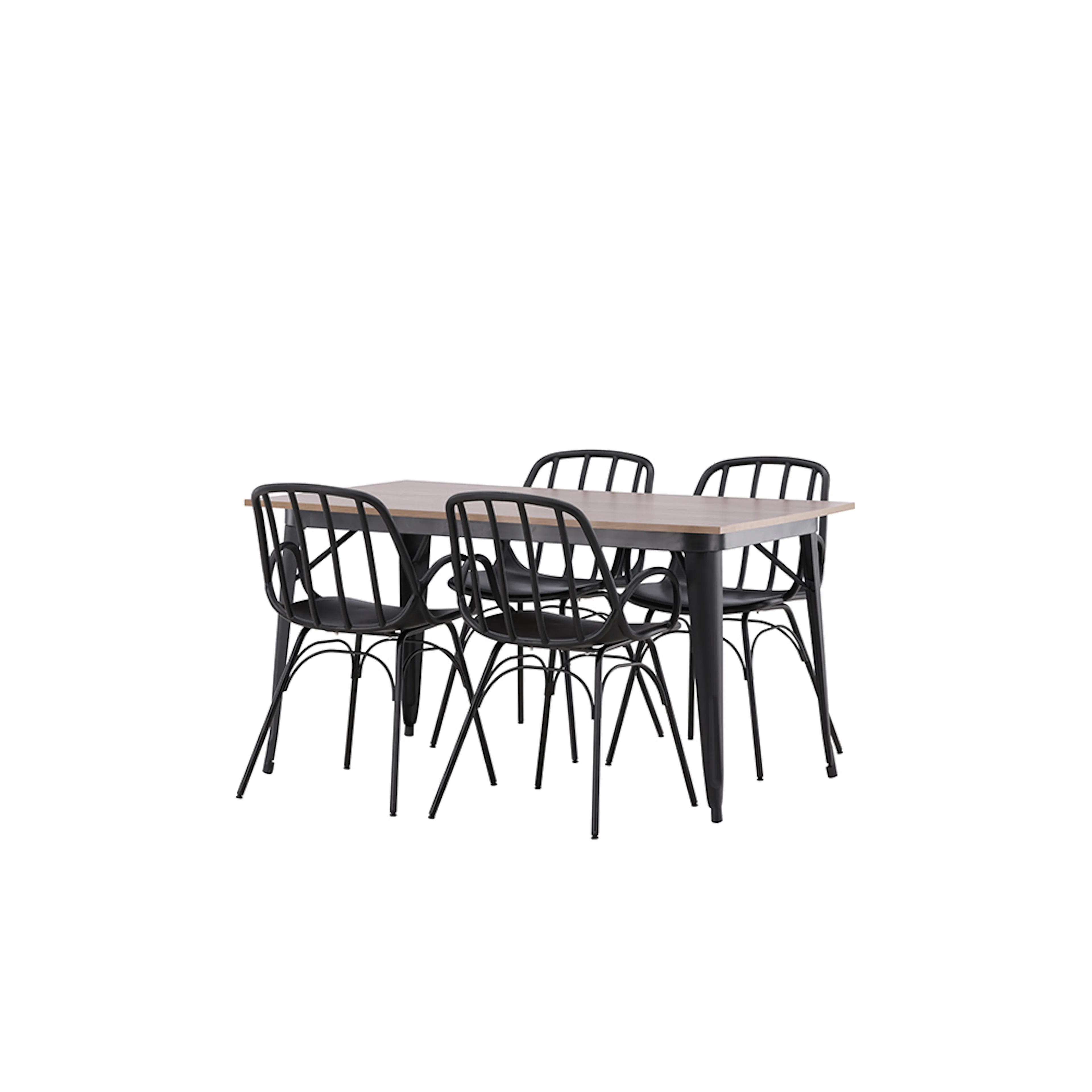 Spisegruppe Venture Home Tempe 140 cm med 4 Dyrön Stoler