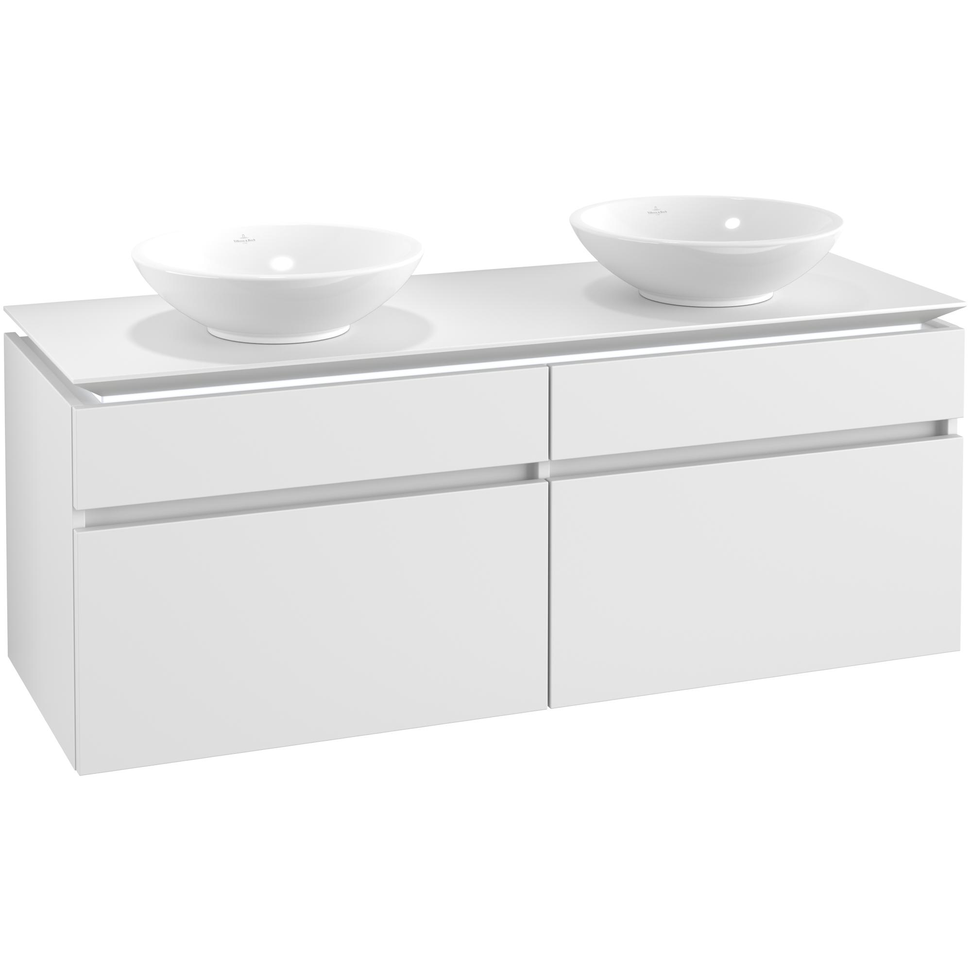 Tvättställsskåp Villeroy & Boch Legato 1400 med 4 Lådor för Två Ytmonterade Tvättställ | badrum - badrumsmobler - tvattstallsskap-och-kommod | KakelKungen