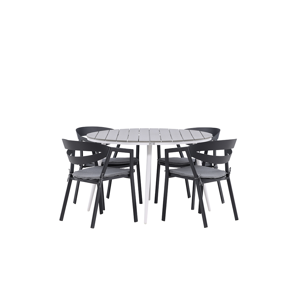 Spisegruppe Venture Home Break Ø120 cm med 4 Slit Stoler