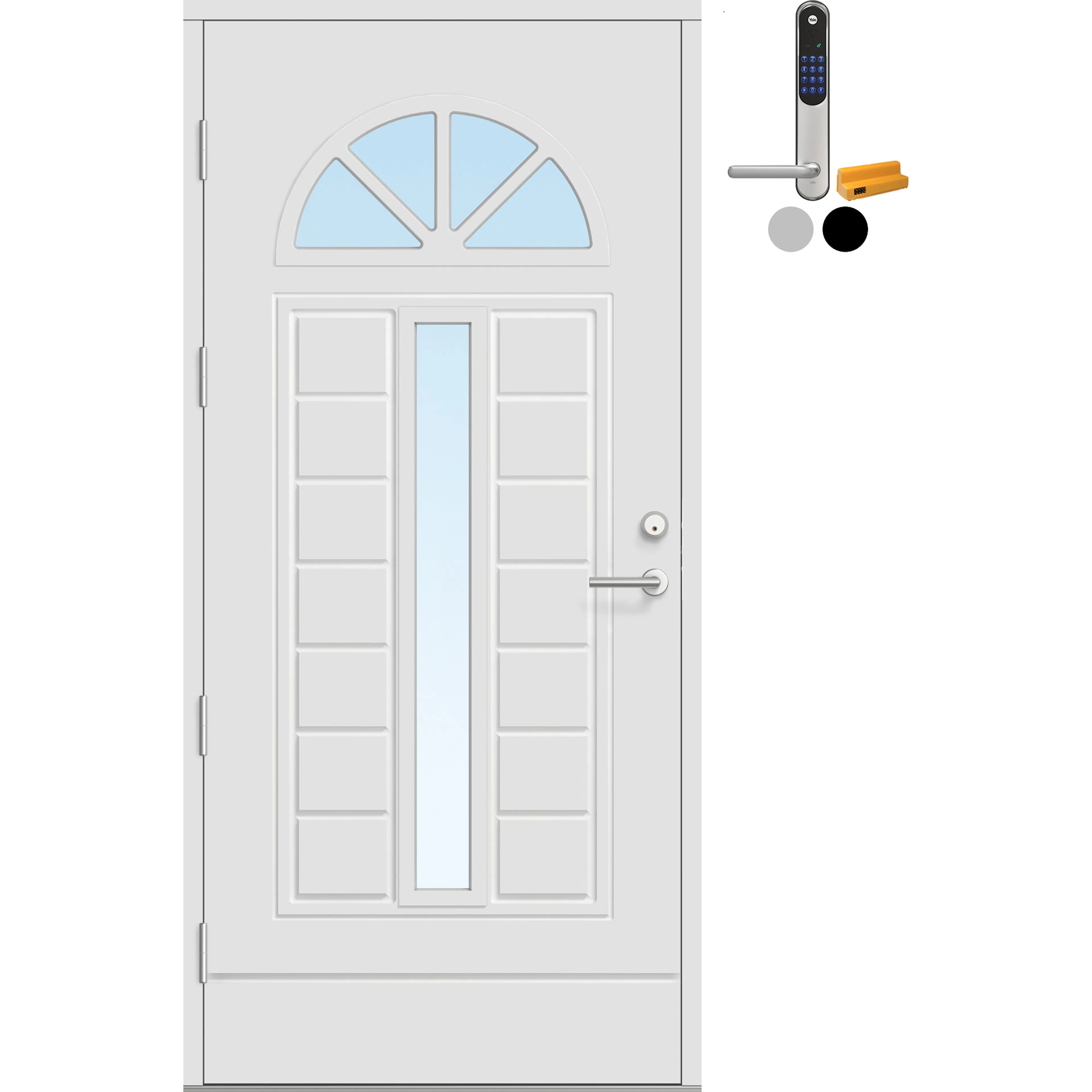 Ytterdør Bygg1 Fjell 13 Klarglass med Yale Doorman Classic Home