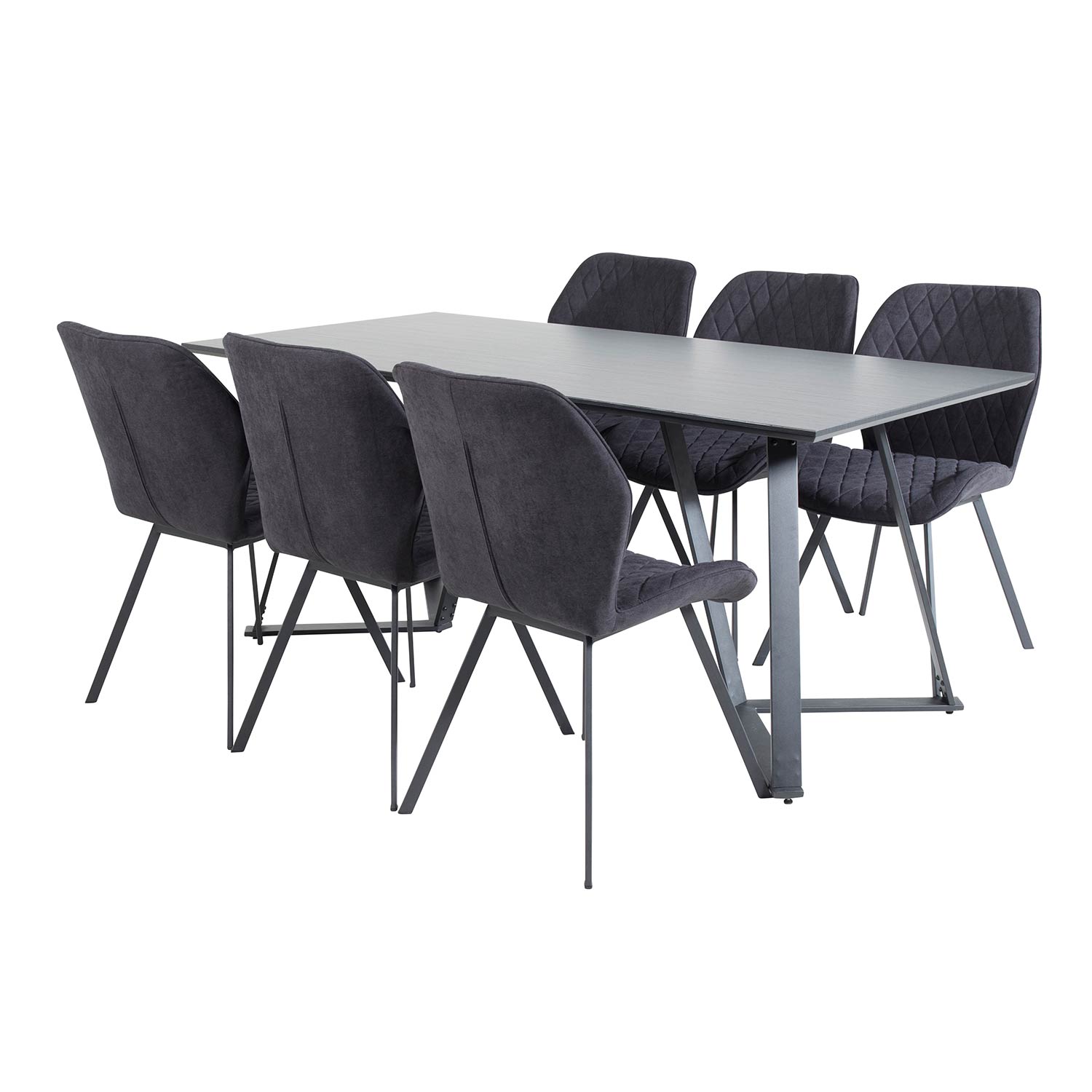 Spisegruppe Venture Home Madde med 6 Geneva Stoler