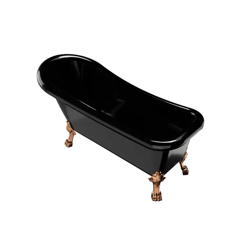 Badekar Bathlife Ideal Sort med Føtter