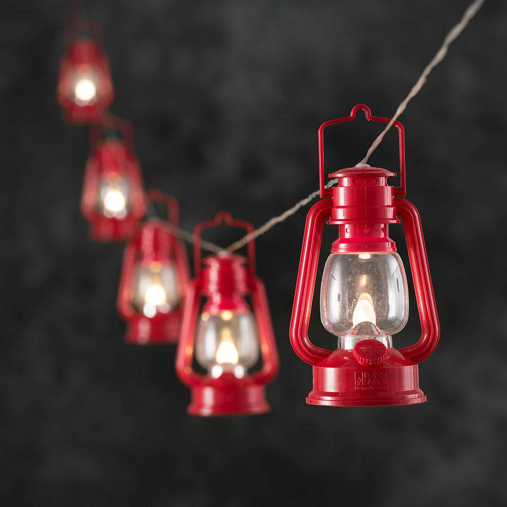 Lyskjede Gnosjö Konstsmide 8 stk Røde Lykter