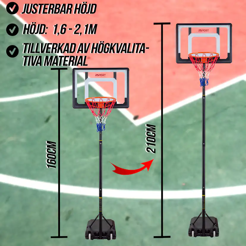 Basketballstativ ProSport for Barn 1,6-2,1m
