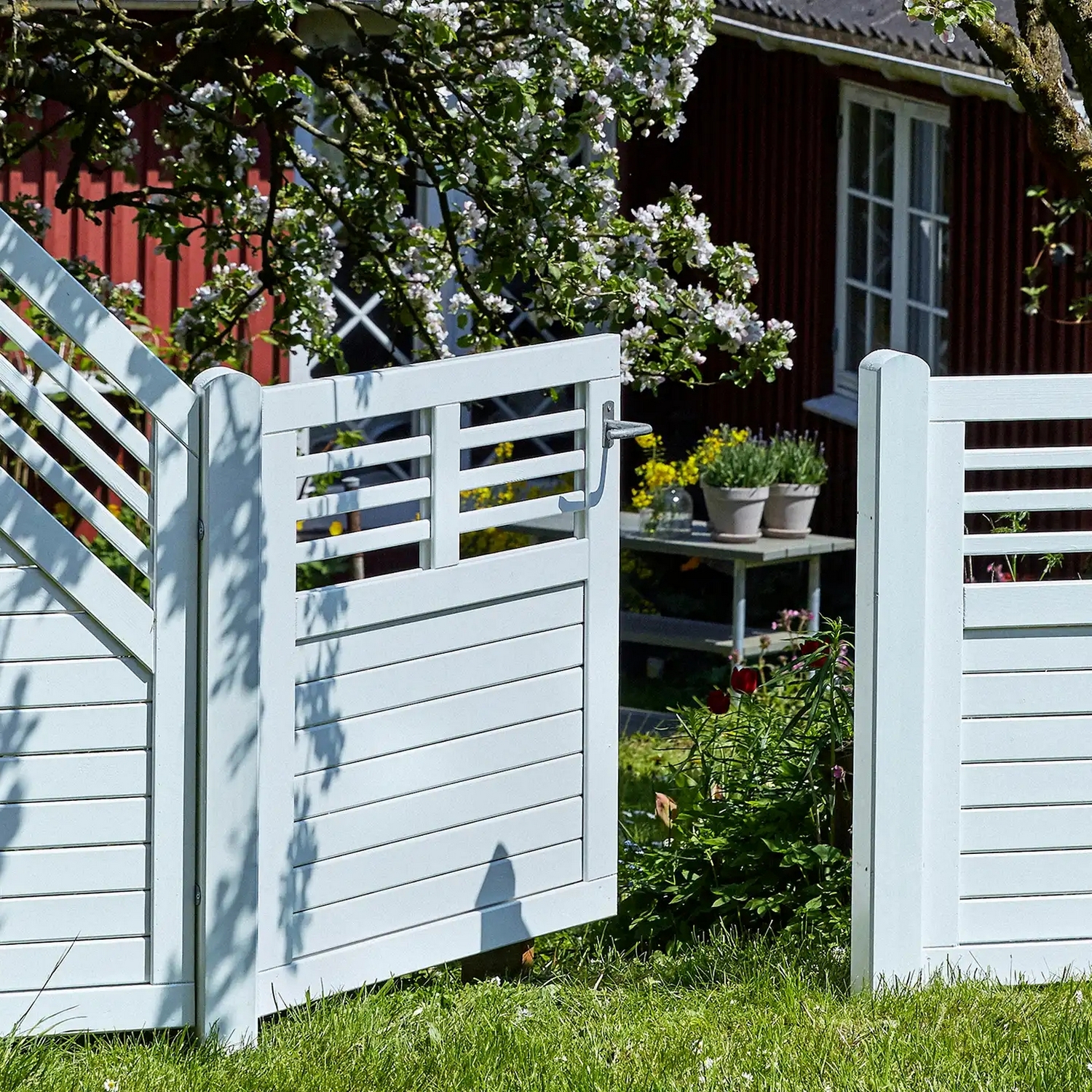 Decora Enkeltport inkl. beslag Hvit RAL 9010, 100x95 cm