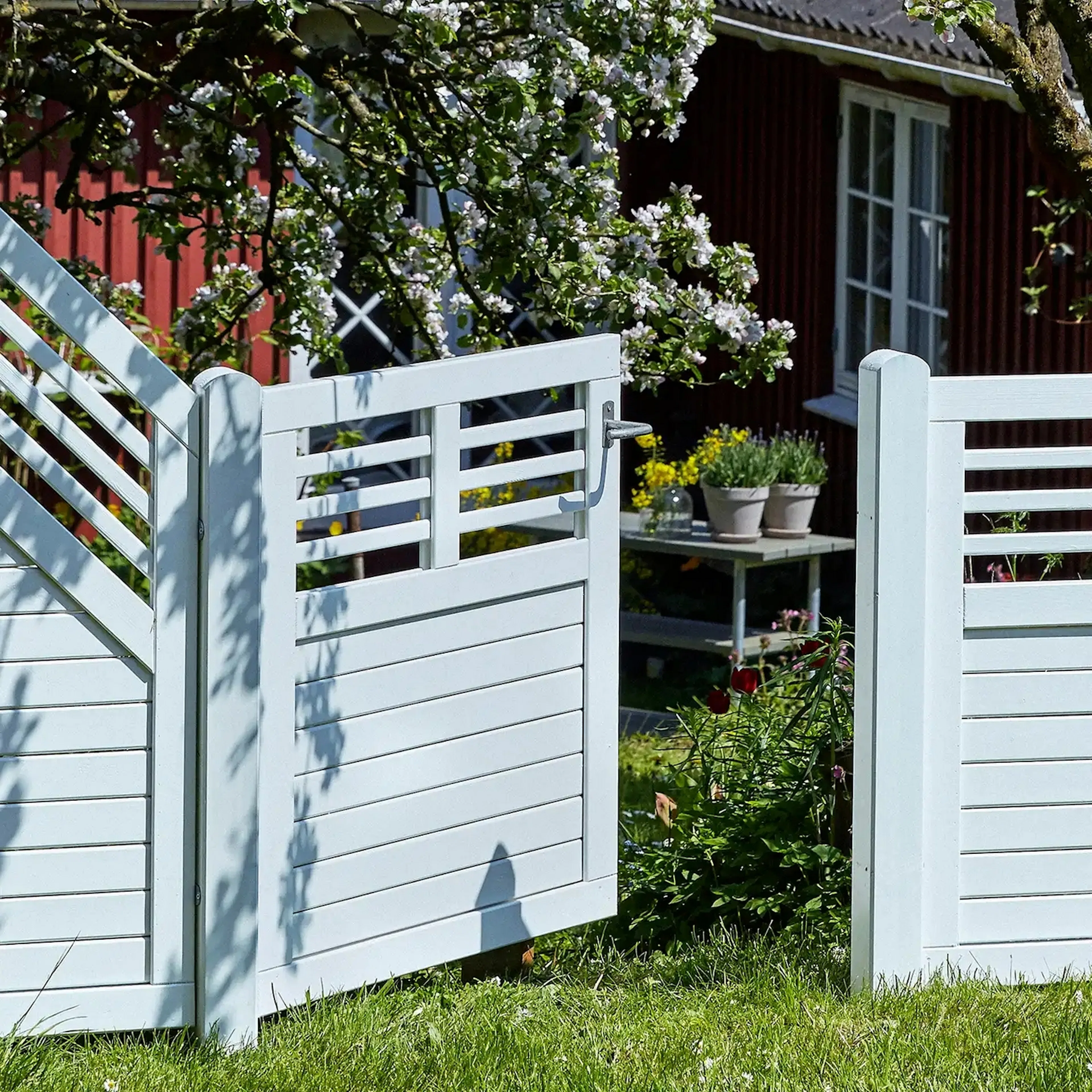 Decora Enkeltport inkl. beslag Hvit RAL 9010, 100x95 cm