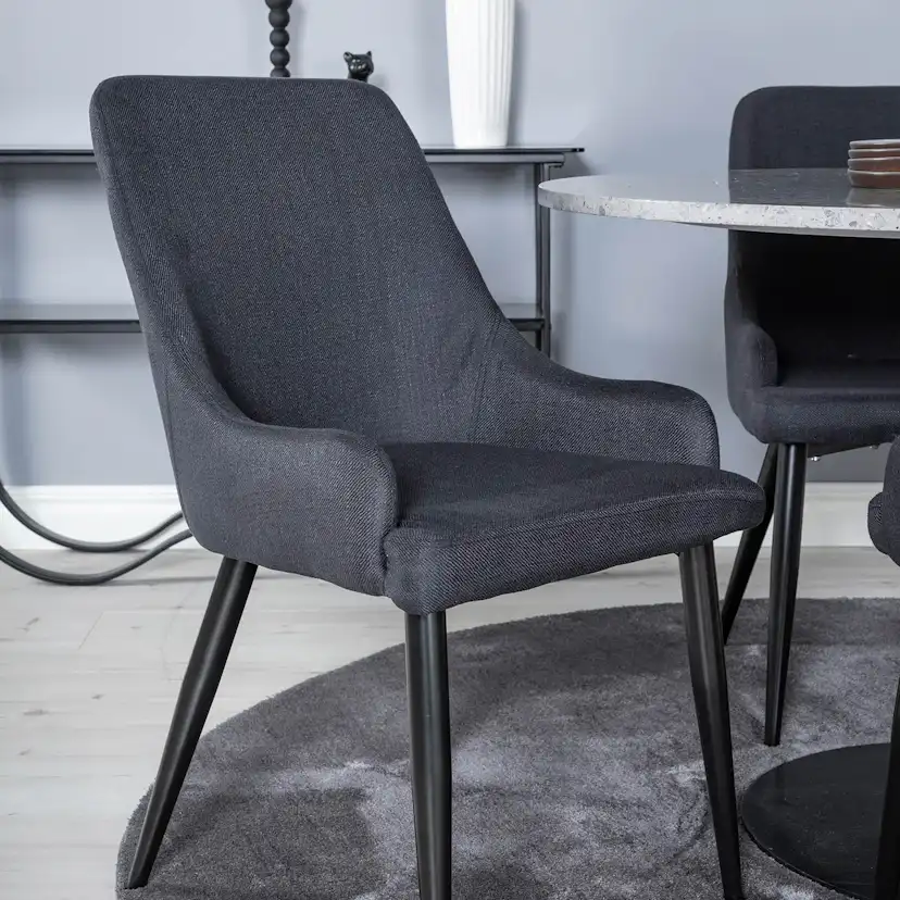 Spisegruppe Venture Home Roxanna med 4 Plake Stoler Rundt