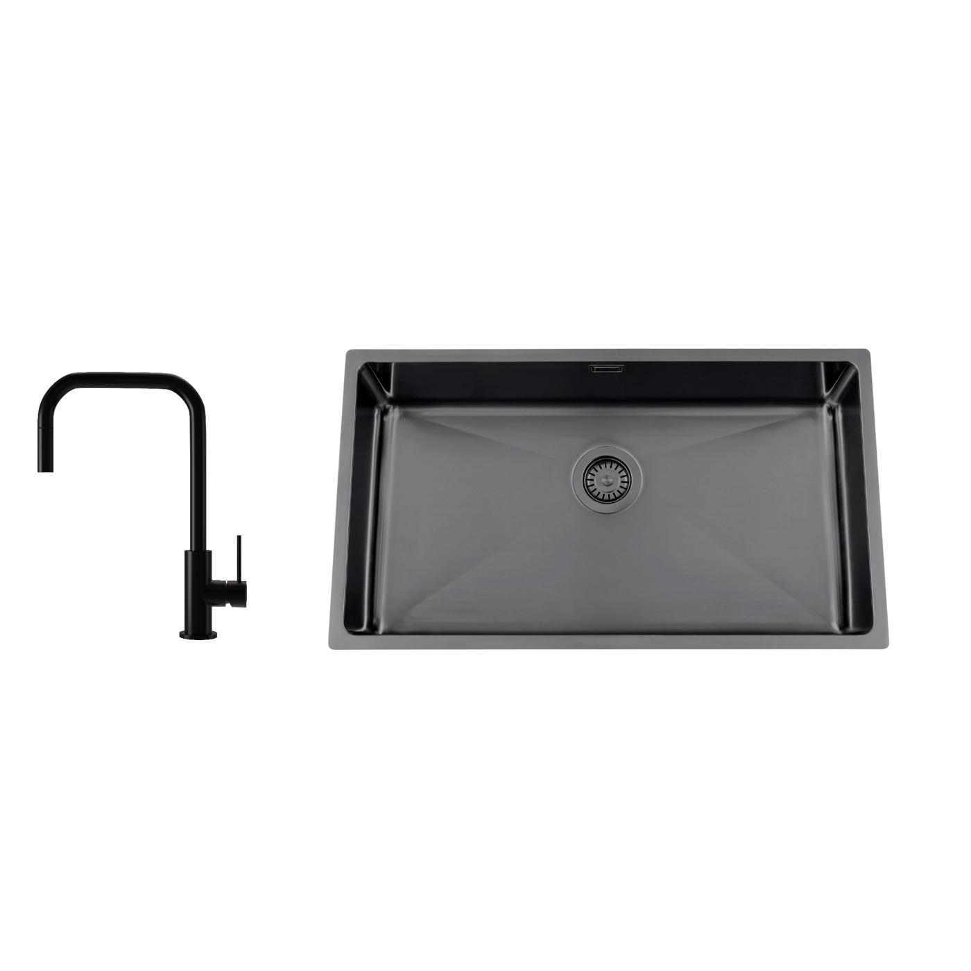 Kjøkkenvask Nordic Tech Titan 730 X med Kjøkkenbatteri Steel Accent Square D