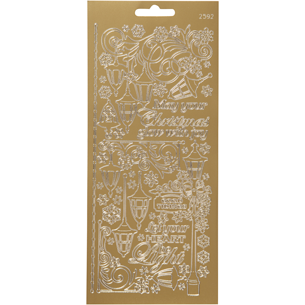 Stickers, guld, lanternor, 10x23 cm, 1 ark Guld