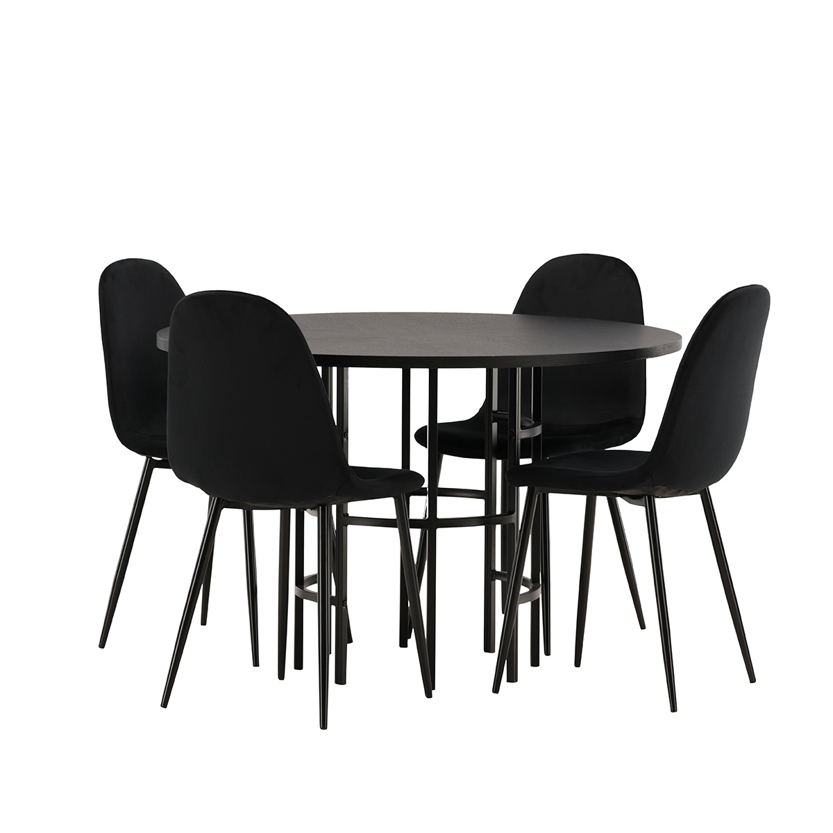 Spisegruppe Venture Home Copenhagen med 4 Polar Stoler Fløyel