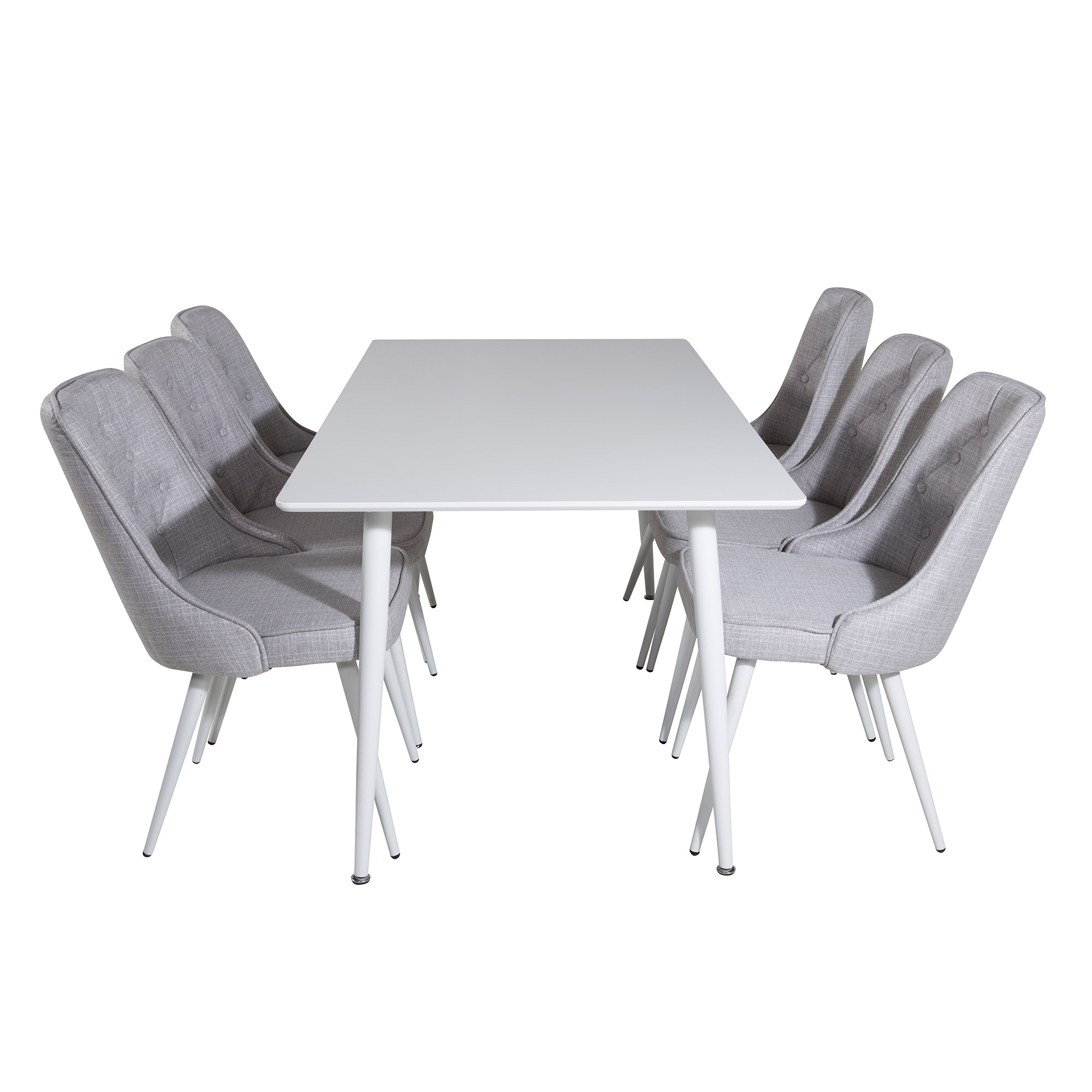 Spisegruppe Venture Home Pobbie med 6 Vera Stoler Hvita Ben