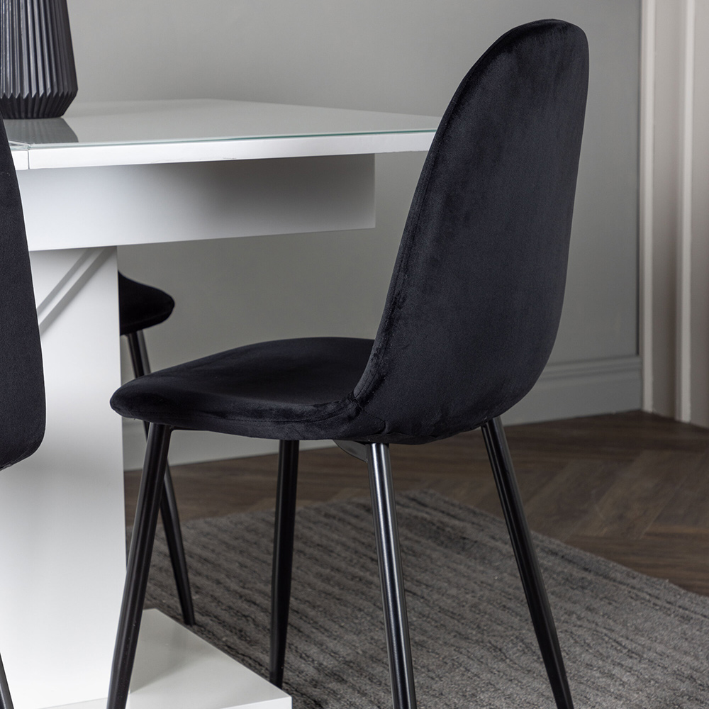 Spisegruppe Venture Home Pluto med 4 Polar Fløyel Stoler
