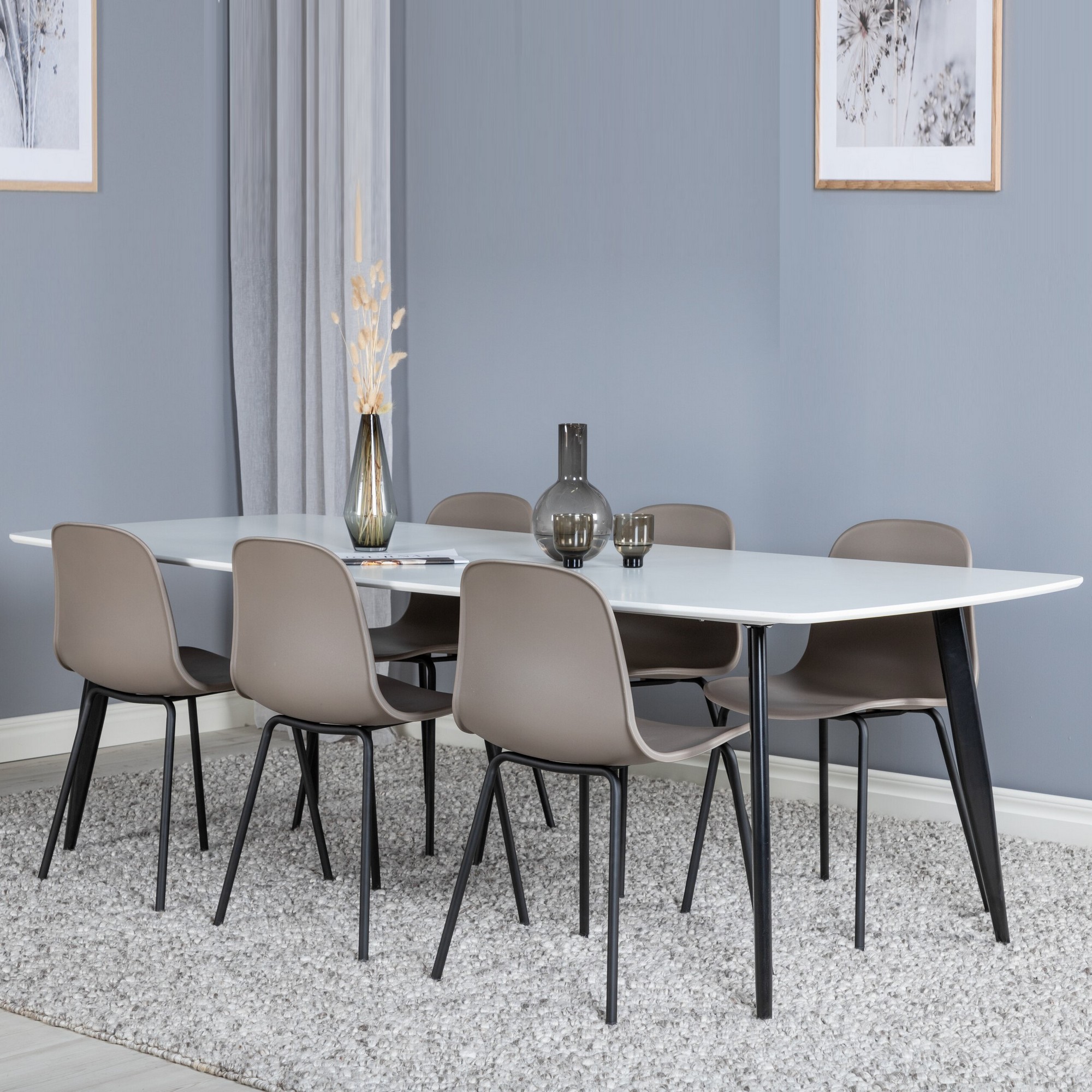 Spisegruppe Venture Home Polar med 6stk Arctic Stoler