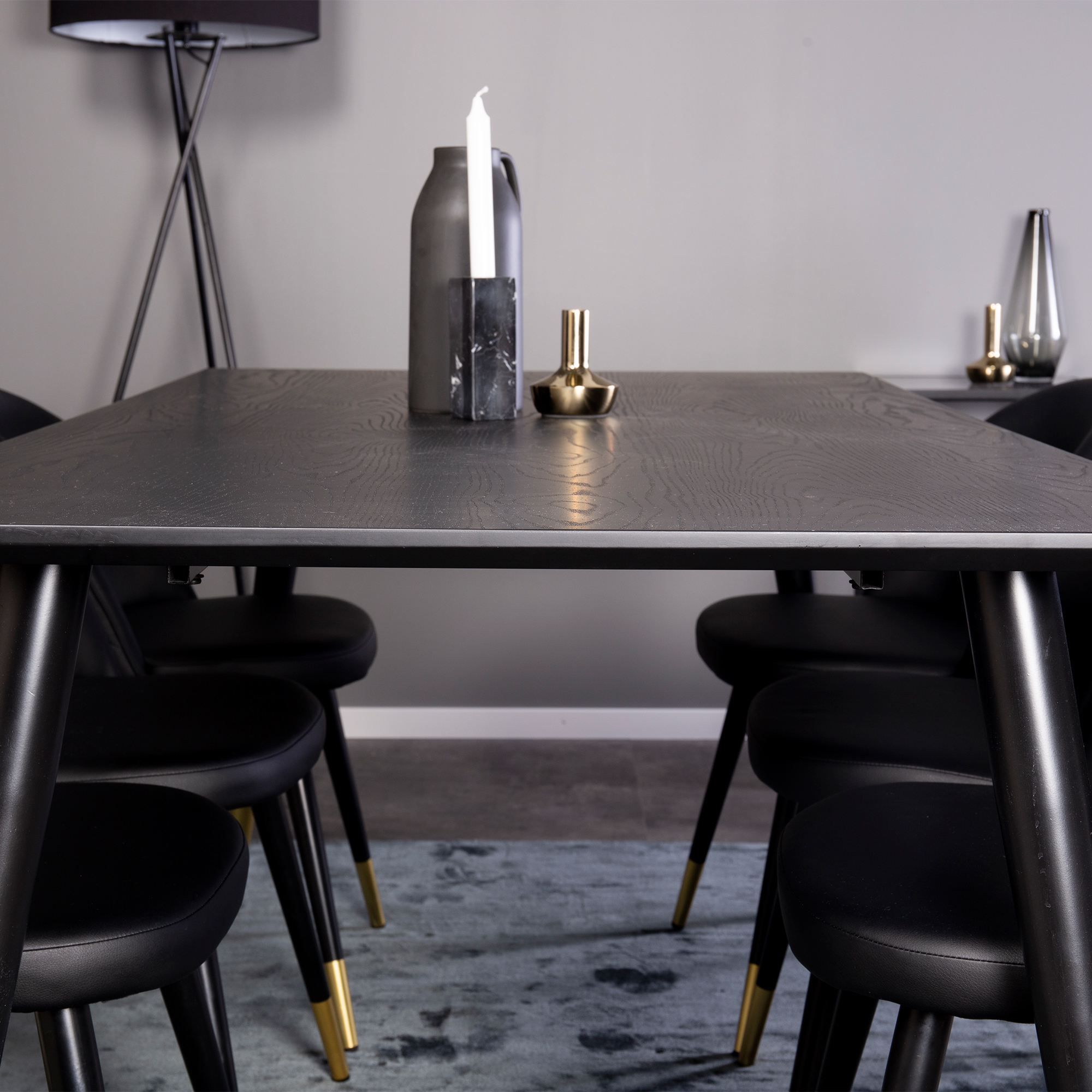 Spisegruppe Venture Home Dipp med 6 Velvet Stoler