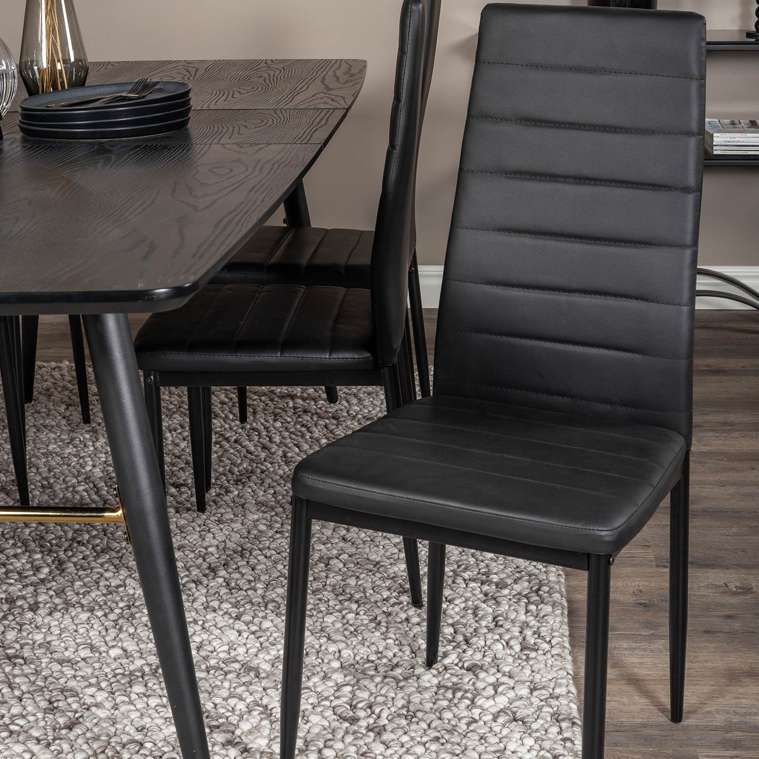 Spisegruppe Venture Home Gold med 6 Slim Stoler