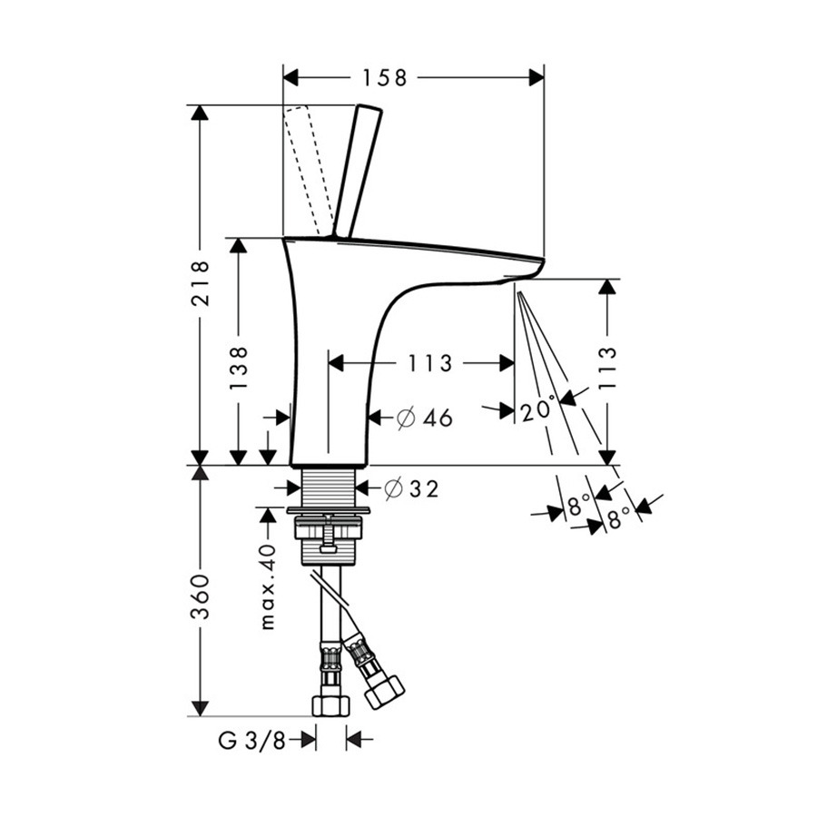 Tvättställsblandare Hansgrohe PuraVida 110